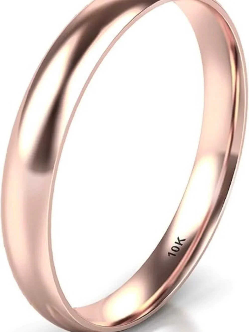 10kt Solid Rose gold band ring 3mm size 6.5 new